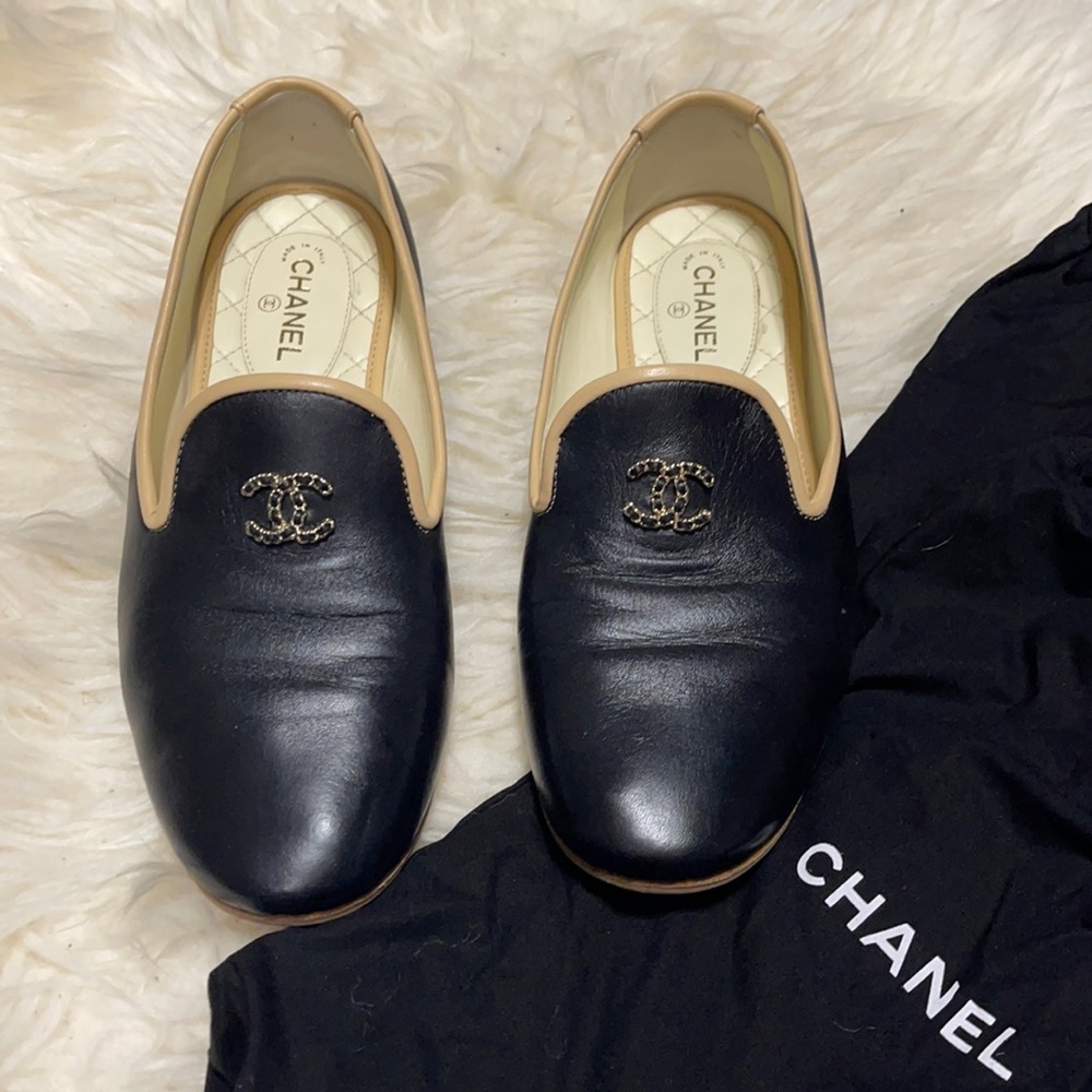Chanel classic slip on loafers